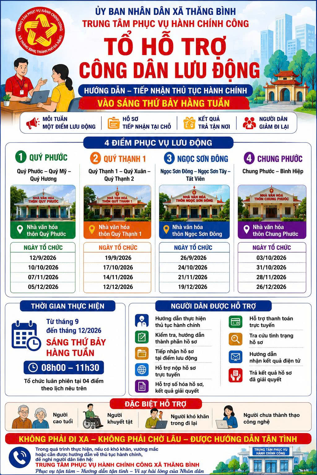 Thăng Bình đưa thủ tục hành chính đến gần người dân